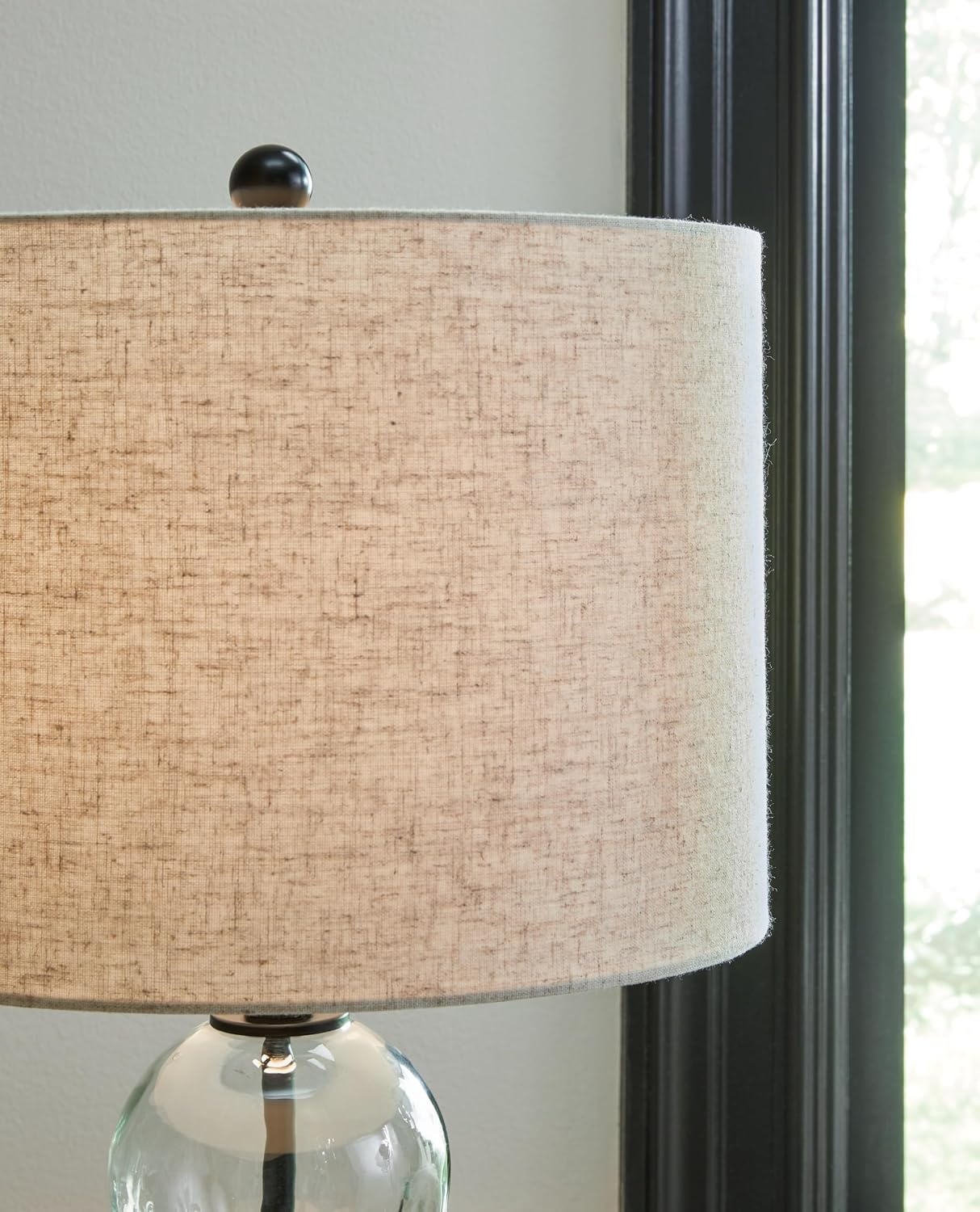 image:imageSignature Design by Ashley Airbal Modern 295 Glass and Metal Table Lamp Set of 2 Black amp Glass