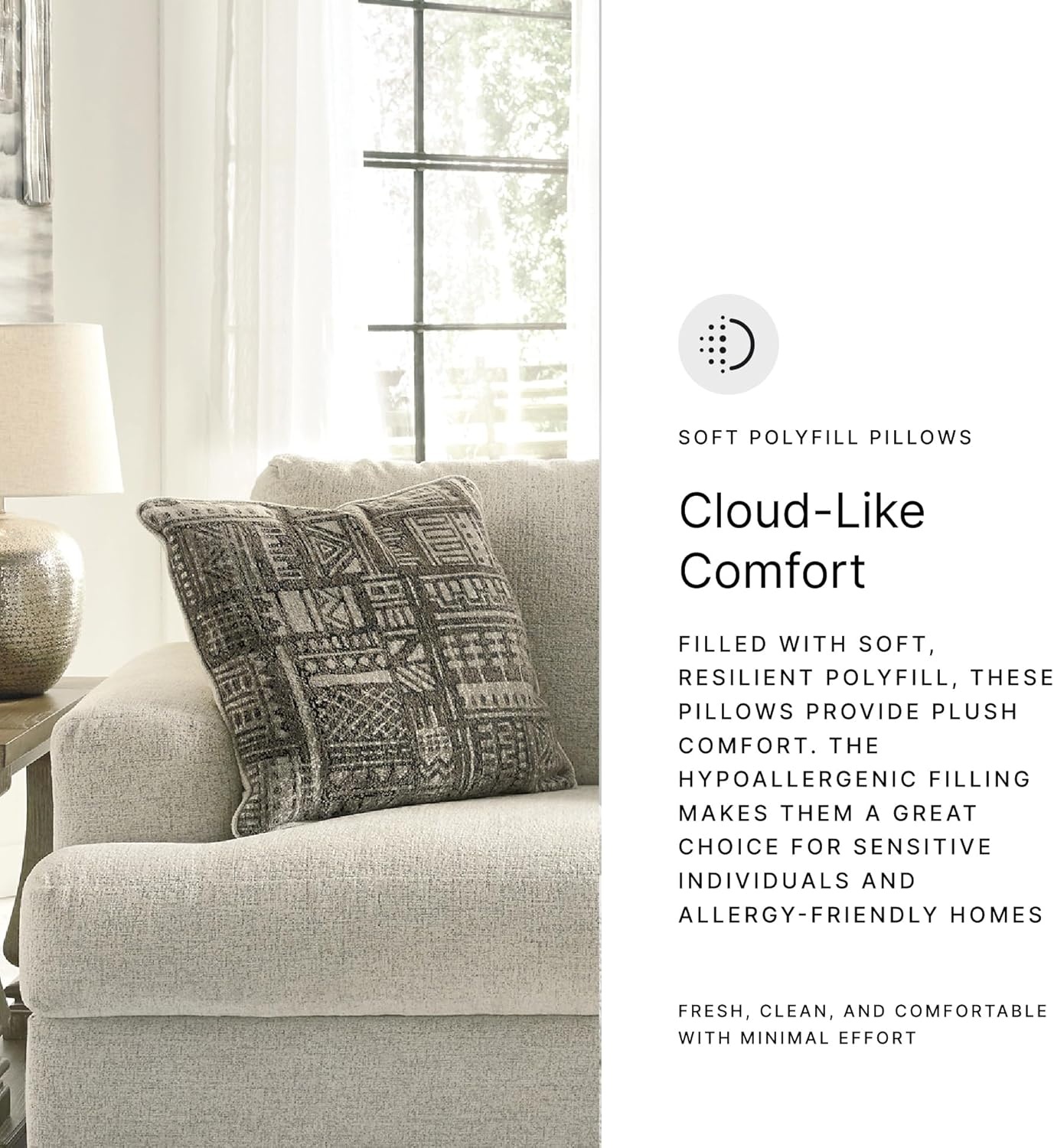 image:imageSignature Design by Ashley Soletren Loveseat Sofa Fully Assembled Deep Seating Couch with AntiSag Foundation and Polyester Chenille Fabric Contemporary Living Room Comfort Stone 71 WCream
