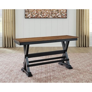 Signature Design by Ashley Wildenauer Farmhouse 48″ Counter Height Dining Bench, Dark Brown & Black