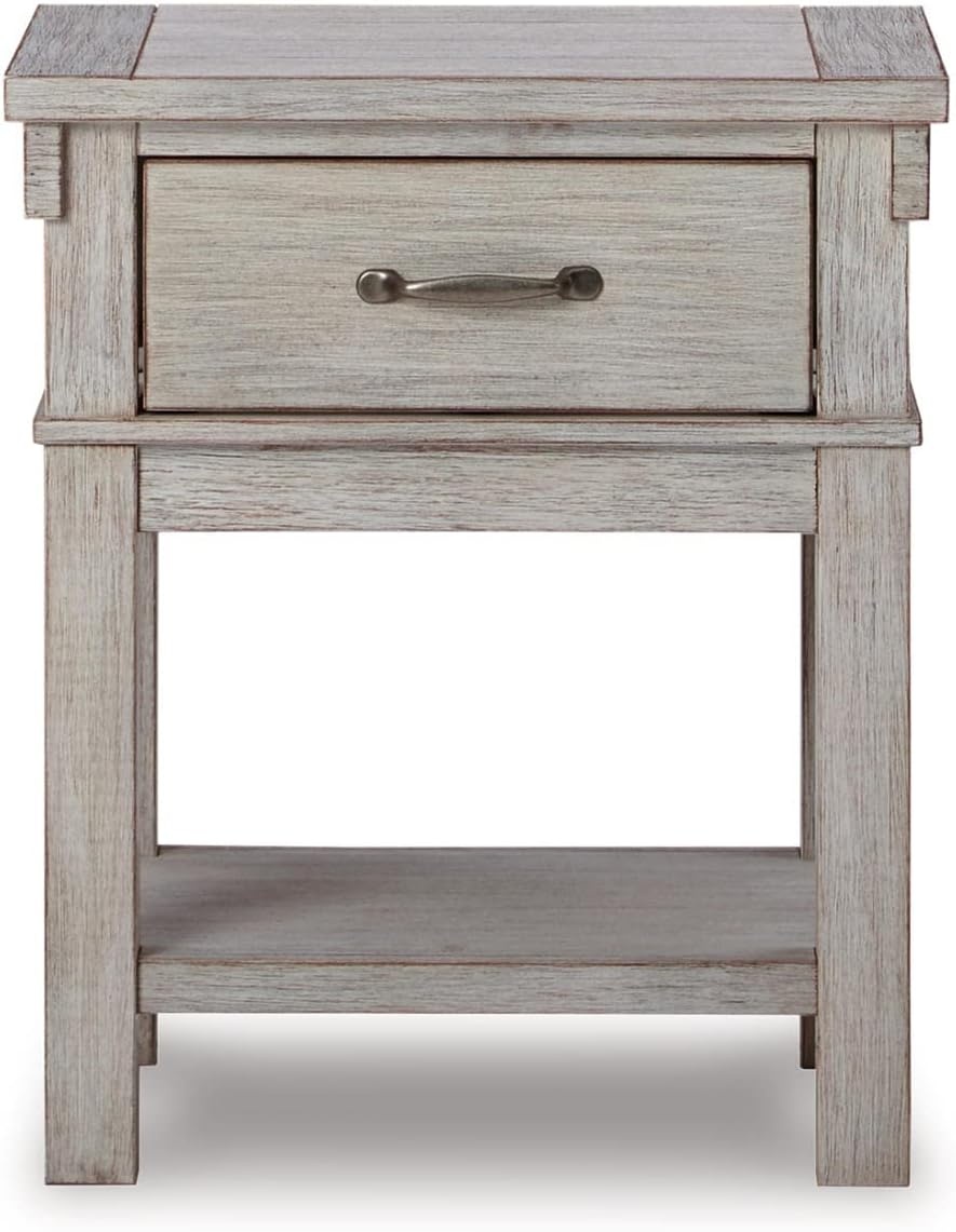 image:imageSignature Design by Ashley Hollentown Modern Farmhouse 1 Drawer Nightstand Whitewash