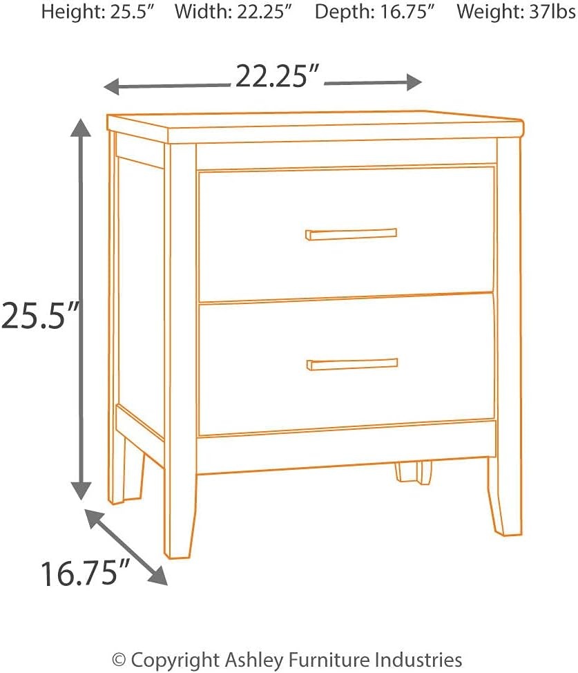 image:imageSignature Design by Ashley Olivet Glam 2 Drawer Nightstand with Faux Shagreen Drawer Fronts Silver