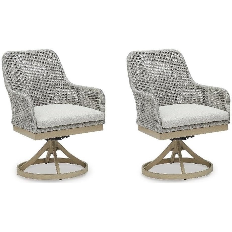 image:imageSignature Design by Ashley Hemlock Mica Outdoor Swivel Dining Chair Set of 2