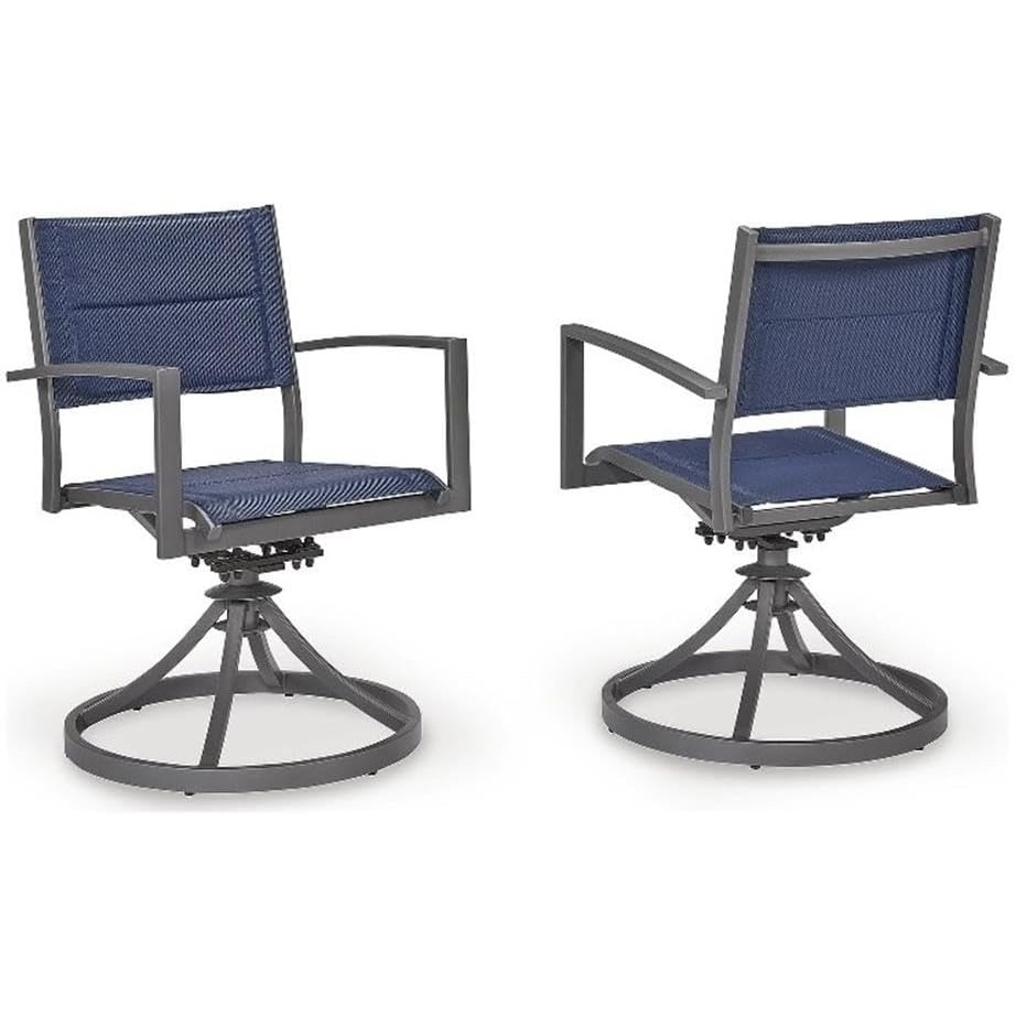 image:imageSignature Design by Ashley Redwood Wisp Outdoor Sling Swivel Chair Set of 2