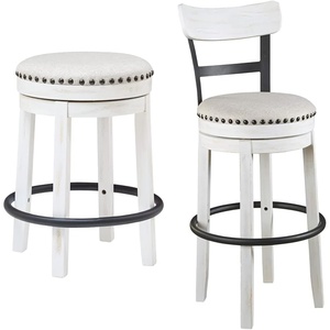 Signature Design by Ashley Valebeck Bar Stools, 24″ & 30″ (White/Black)(White)