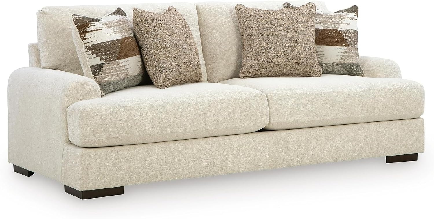 image:imageSignature Design by Ashley Meadowleaf 3Seater Sofa Pecan 100 polyester upholstery Reversible foam cushions Antisag platform foundation Zero assembly required Living room useSand
