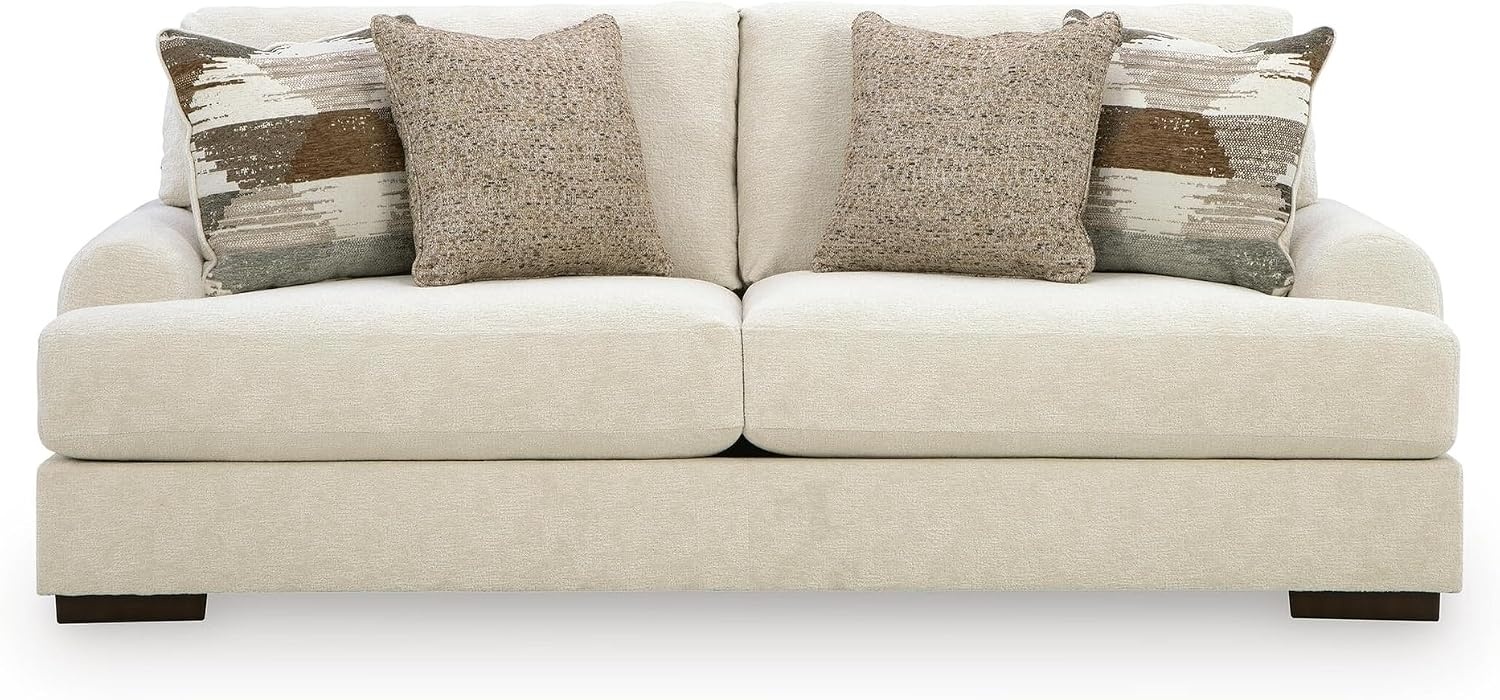 image:imageSignature Design by Ashley Meadowleaf 3Seater Sofa Pecan 100 polyester upholstery Reversible foam cushions Antisag platform foundation Zero assembly required Living room useSand