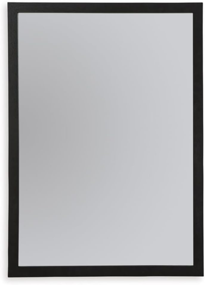image:imageSignature Design by Ashley Cielden Casual Framed Bedroom Mirror for Wall and Dresser Mount Wood 3886 W x 13 D x 2768 H Light BrownBlack