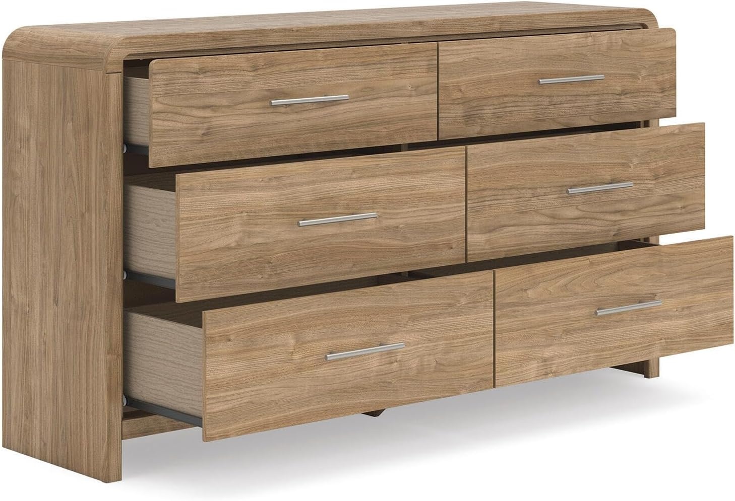 image:imageSignature Design by Ashley Dayella 6Drawer Dresser Warm Brown 62 in wide double profile Engineered wood MDFparticleboardplywood and decorative laminate Contemporary bedroom style