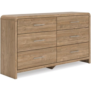 Signature Design by Ashley Dayella 6-Drawer Dresser, Warm Brown | 62 in wide double profile, Engineered wood (MDF/particleboard/plywood) and decorative laminate, Contemporary bedroom style