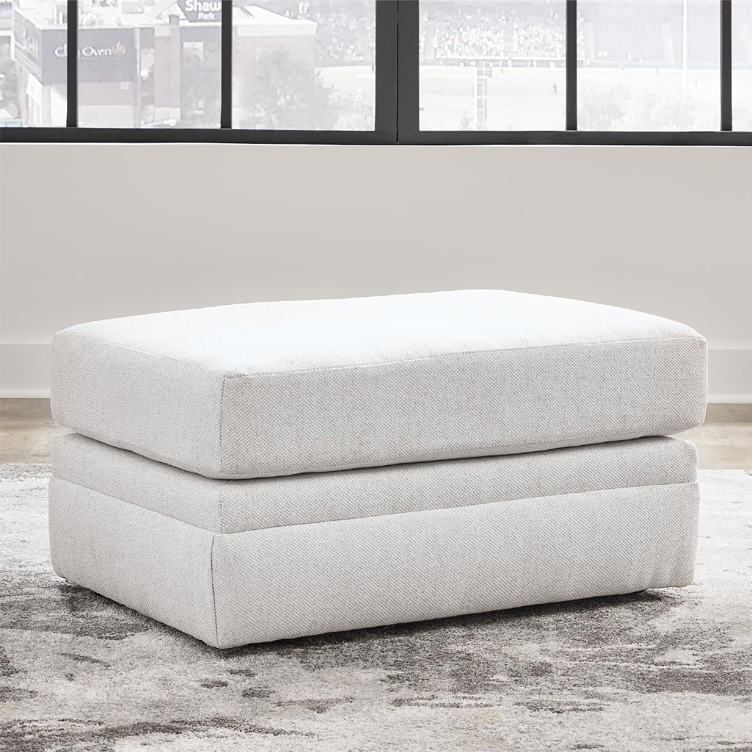 image:imageSignature Design by Ashley Laylabrook Contemporary Tufted Oversized Accent Ottoman with Foam Cushion Light BrownChalk