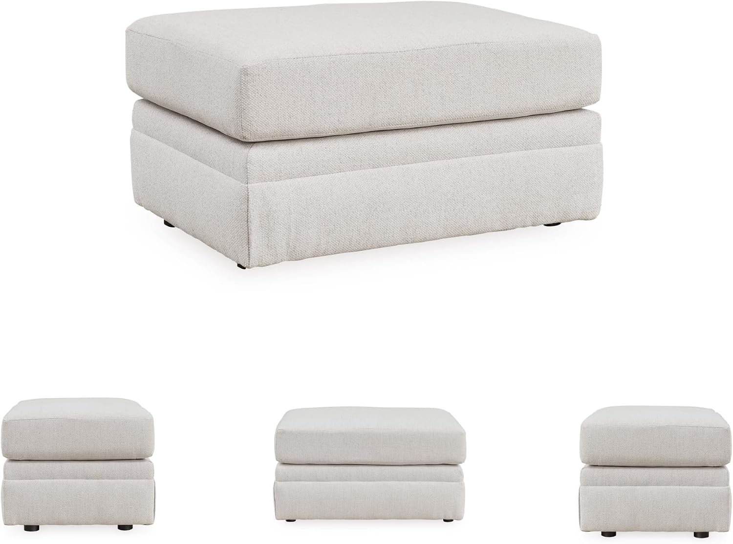 image:imageSignature Design by Ashley Laylabrook Contemporary Tufted Oversized Accent Ottoman with Foam Cushion Light BrownChalk