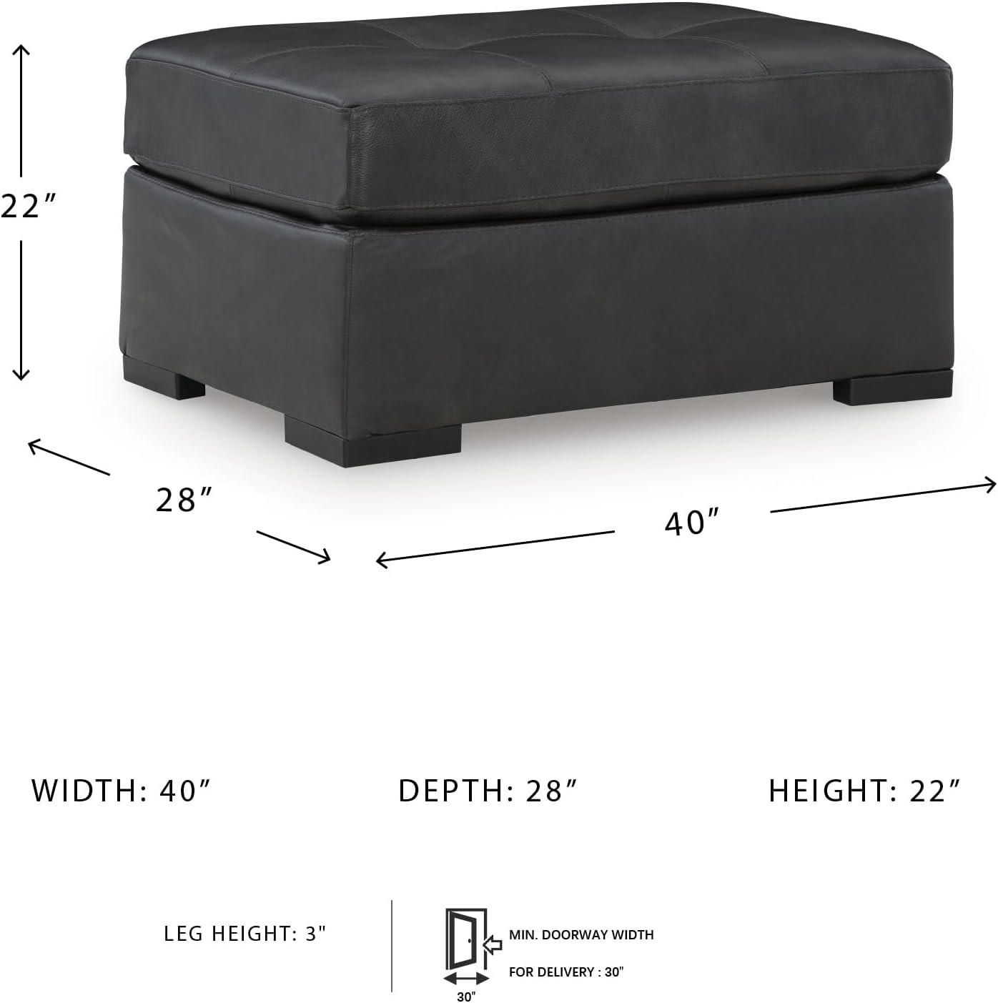 image:imageSignature Design by Ashley Laylabrook Contemporary Tufted Oversized Accent Ottoman with Foam Cushion Light BrownFog