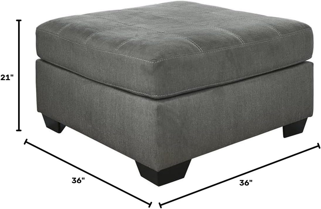 image:imageSignature Design by Ashley Laylabrook Contemporary Tufted Oversized Accent Ottoman with Foam Cushion Light BrownSlate