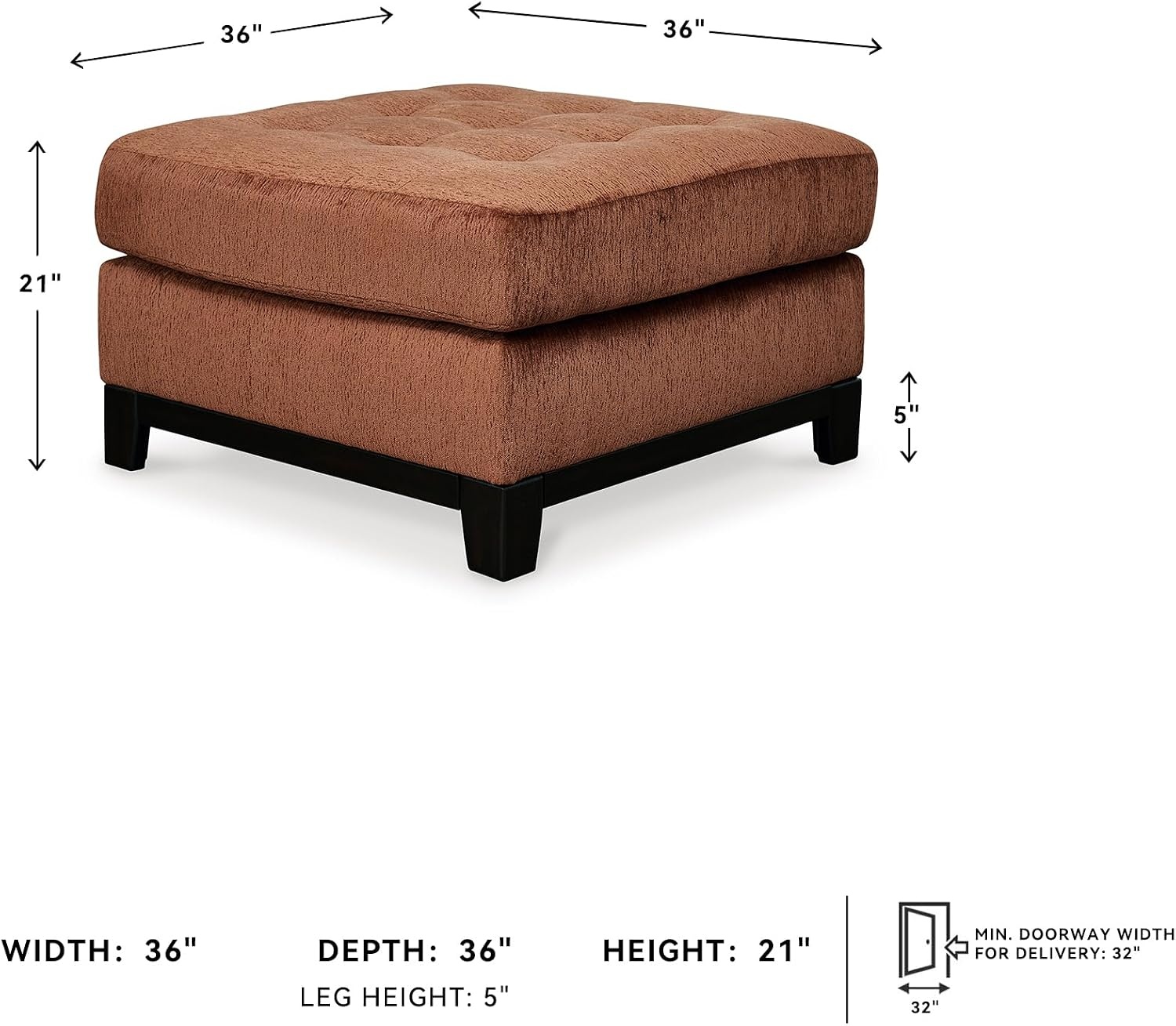 image:imageSignature Design by Ashley Laylabrook Contemporary Tufted Oversized Accent Ottoman with Foam Cushion Light BrownSpice