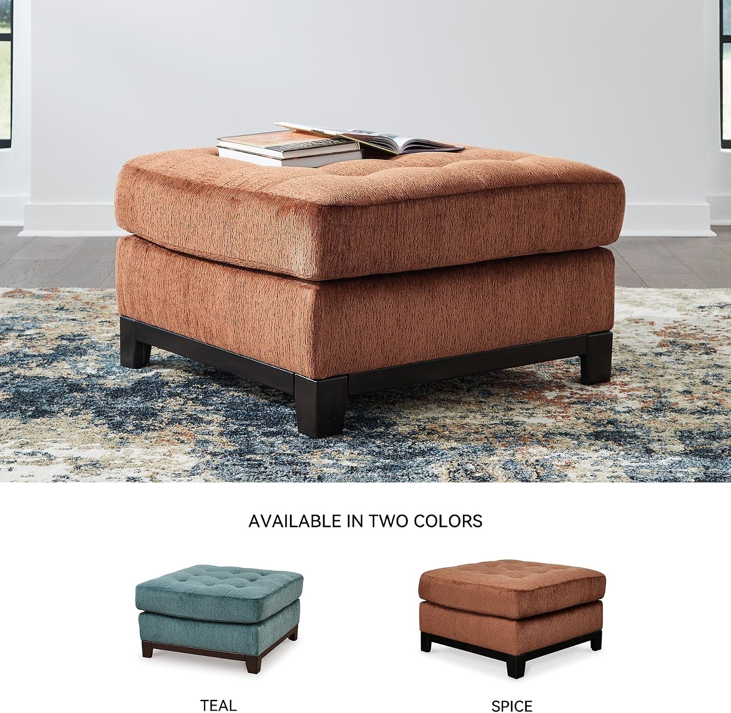 image:imageSignature Design by Ashley Laylabrook Contemporary Tufted Oversized Accent Ottoman with Foam Cushion Light BrownSpice