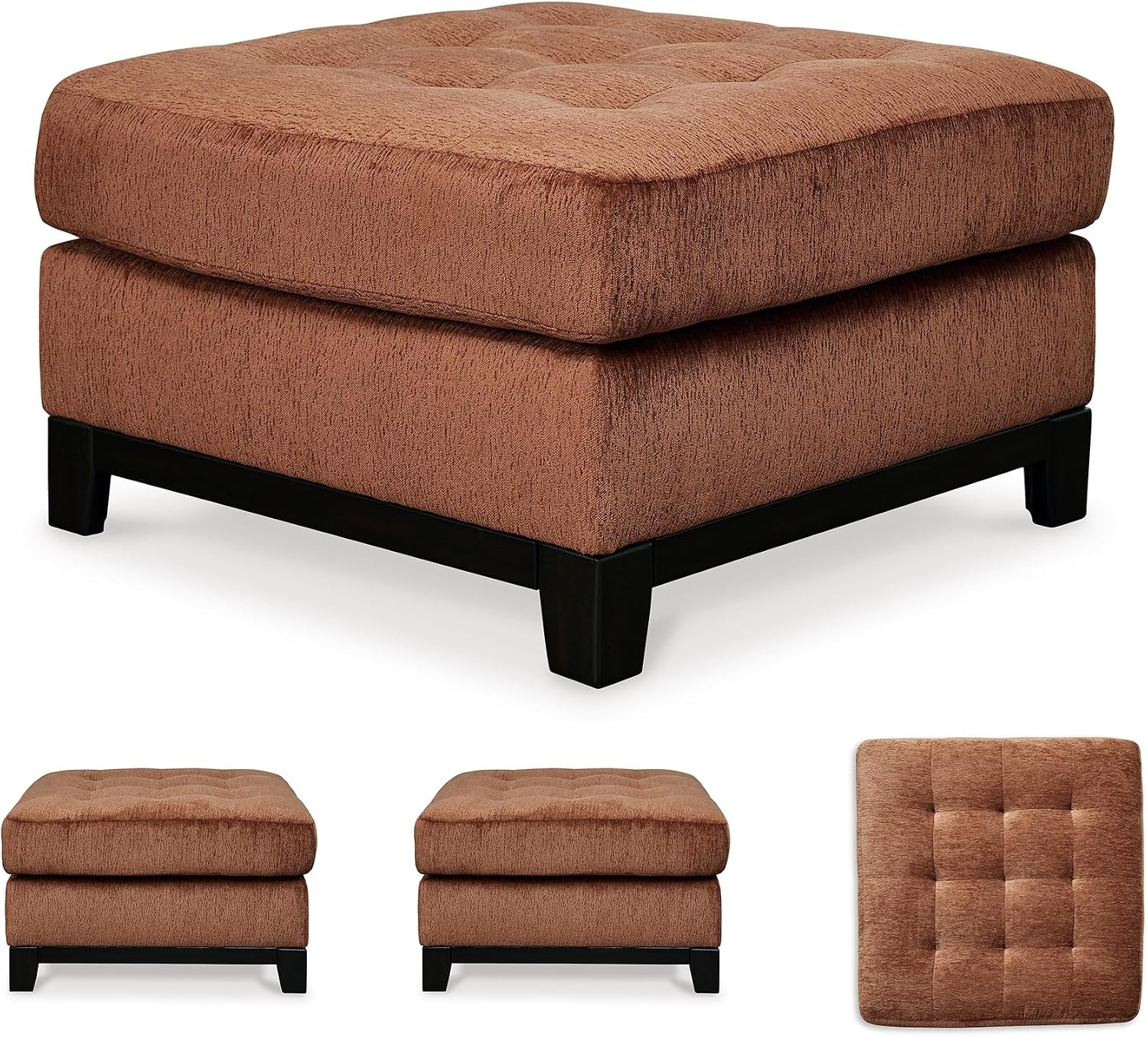 image:imageSignature Design by Ashley Laylabrook Contemporary Tufted Oversized Accent Ottoman with Foam Cushion Light BrownSpice