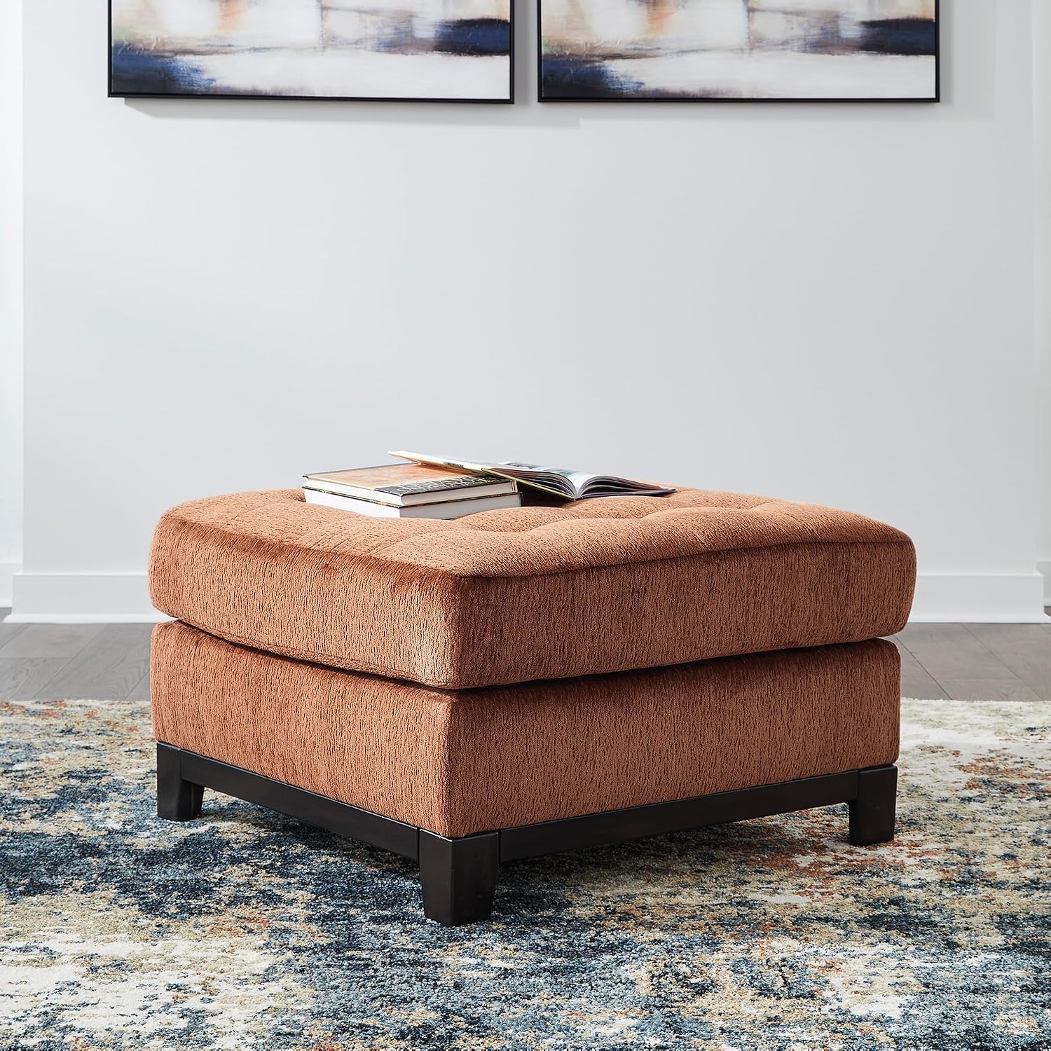 image:imageSignature Design by Ashley Laylabrook Contemporary Tufted Oversized Accent Ottoman with Foam Cushion Light BrownSpice