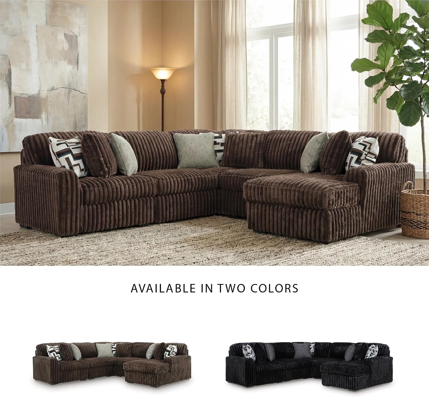 image:imageSignature Design by Ashley MidnightMadness Oversized Ottoman GunmetalBrown