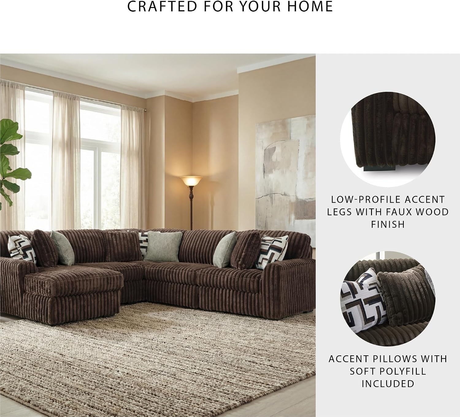 image:imageSignature Design by Ashley MidnightMadness Oversized Ottoman GunmetalBrown