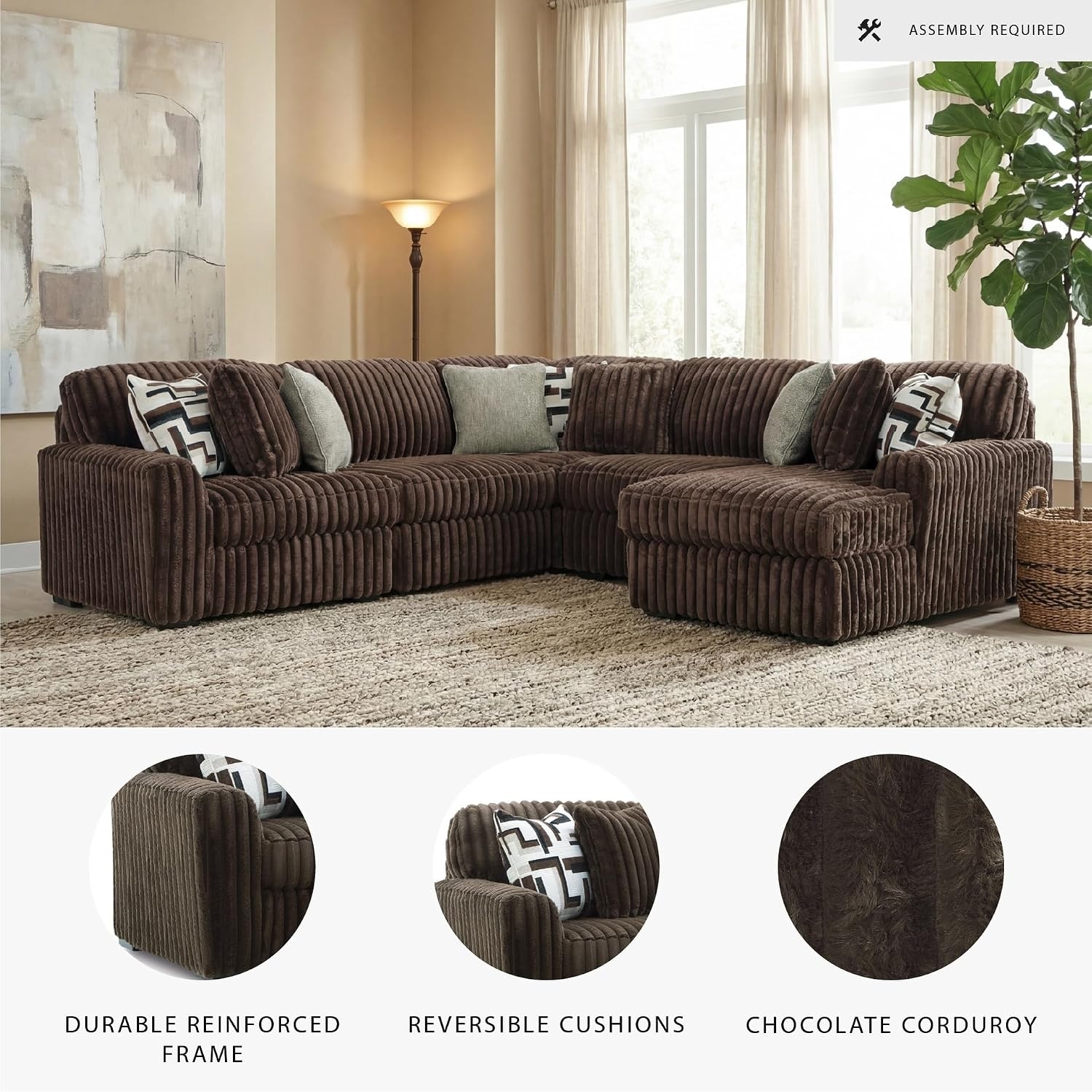image:imageSignature Design by Ashley MidnightMadness Oversized Ottoman GunmetalBrown