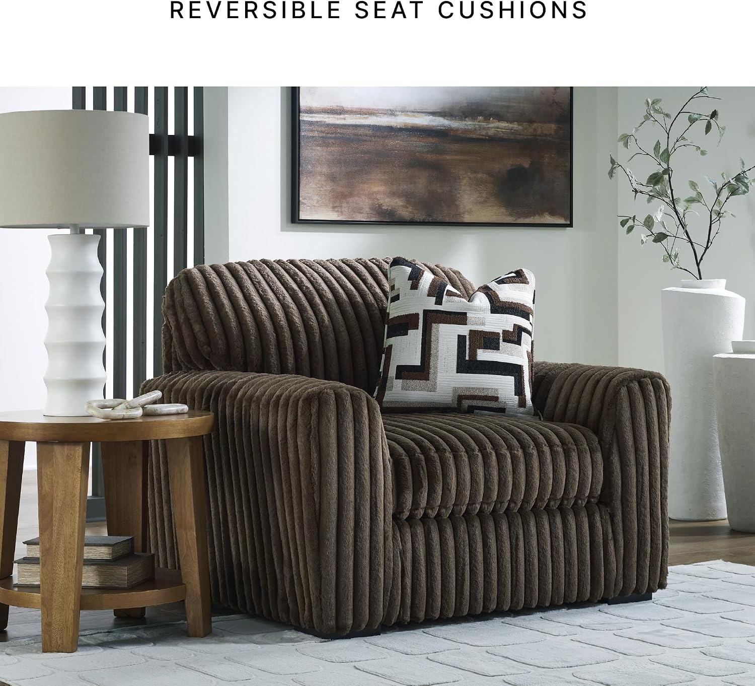 image:imageSignature Design by Ashley MidnightMadness Oversized Ottoman GunmetalBrown