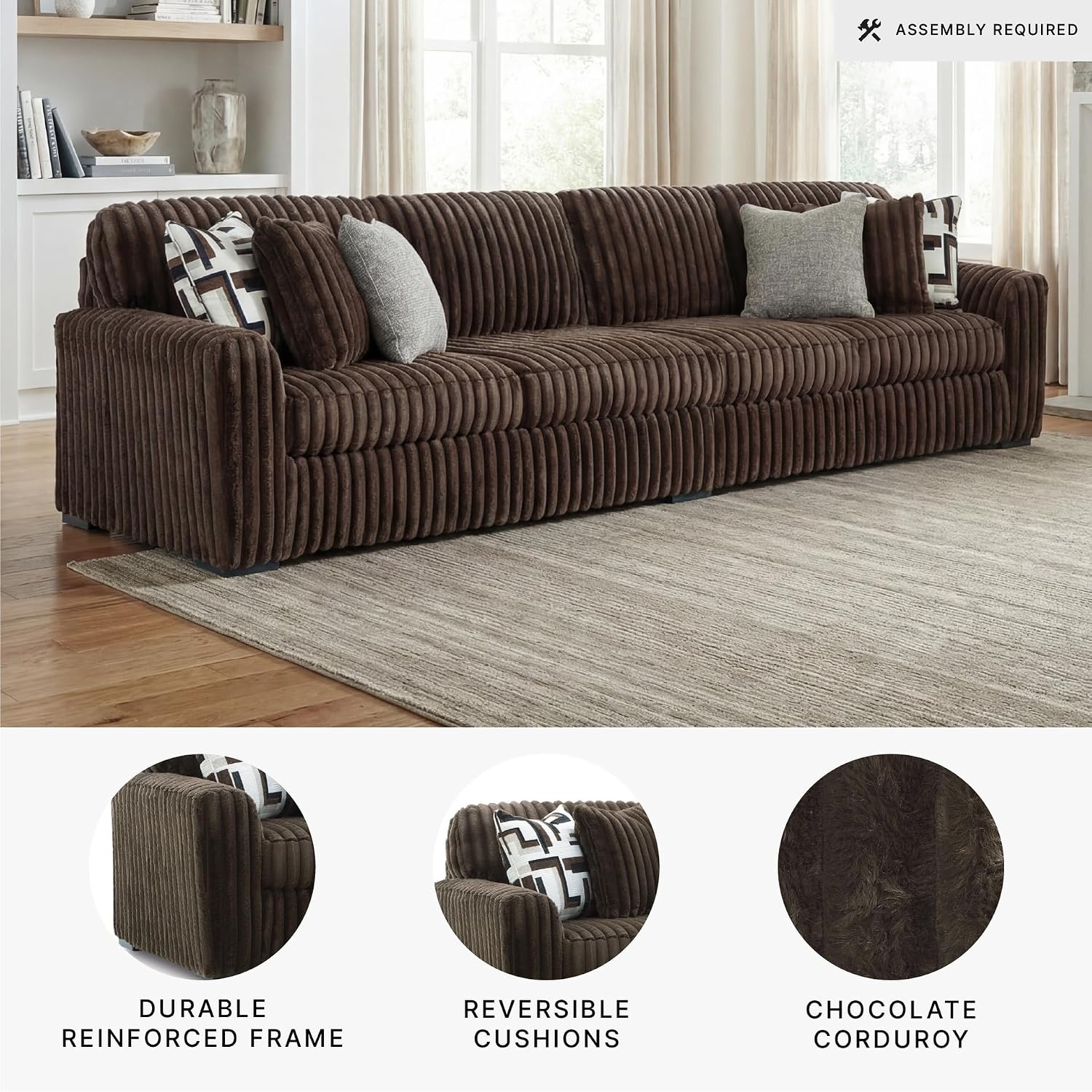 image:imageSignature Design by Ashley MidnightMadness Oversized Ottoman GunmetalBrown