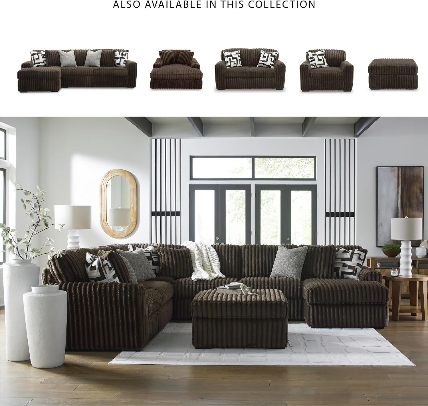 image:imageSignature Design by Ashley MidnightMadness Oversized Ottoman GunmetalBrown