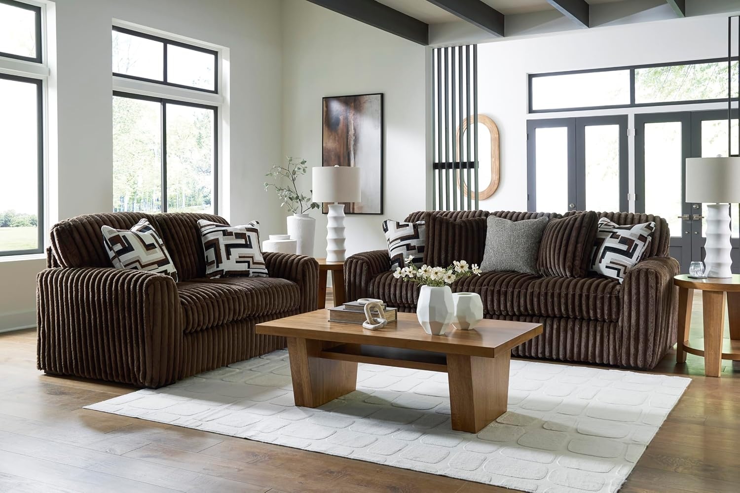 image:imageSignature Design by Ashley MidnightMadness Oversized Ottoman GunmetalBrown