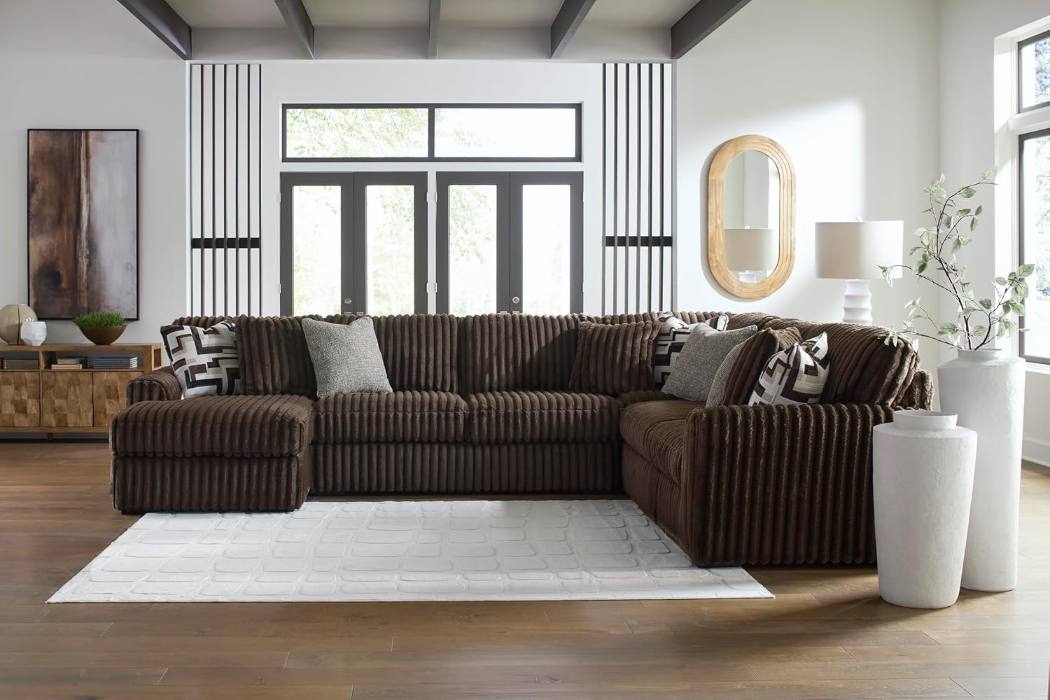 image:imageSignature Design by Ashley MidnightMadness Oversized Ottoman GunmetalBrown