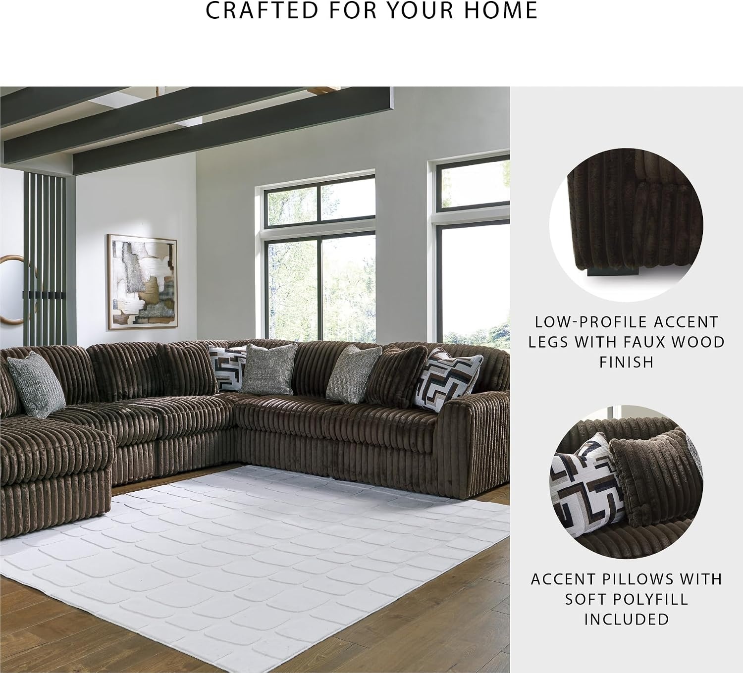 image:imageSignature Design by Ashley MidnightMadness Oversized Ottoman GunmetalBrown