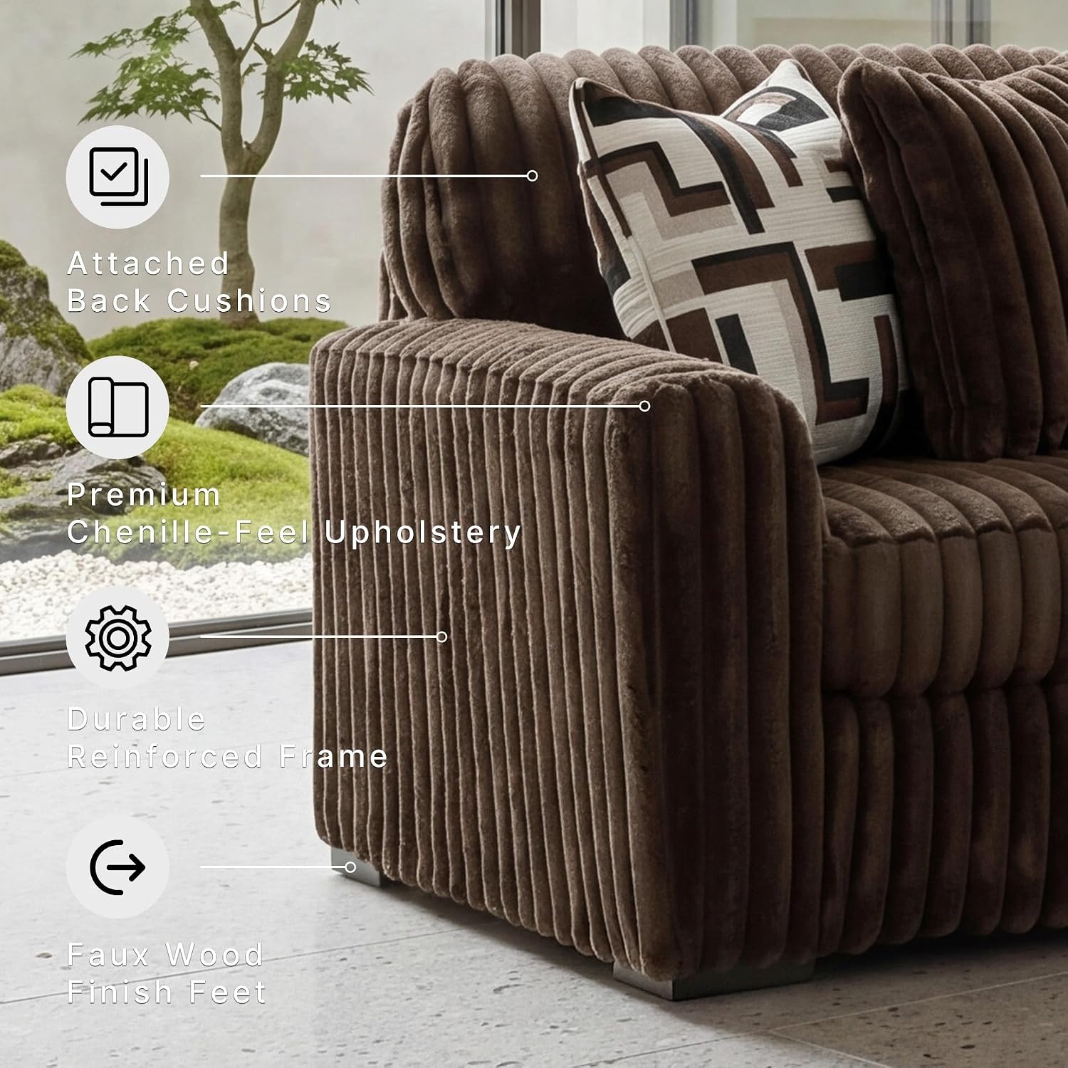 image:imageSignature Design by Ashley MidnightMadness Oversized Ottoman GunmetalBrown