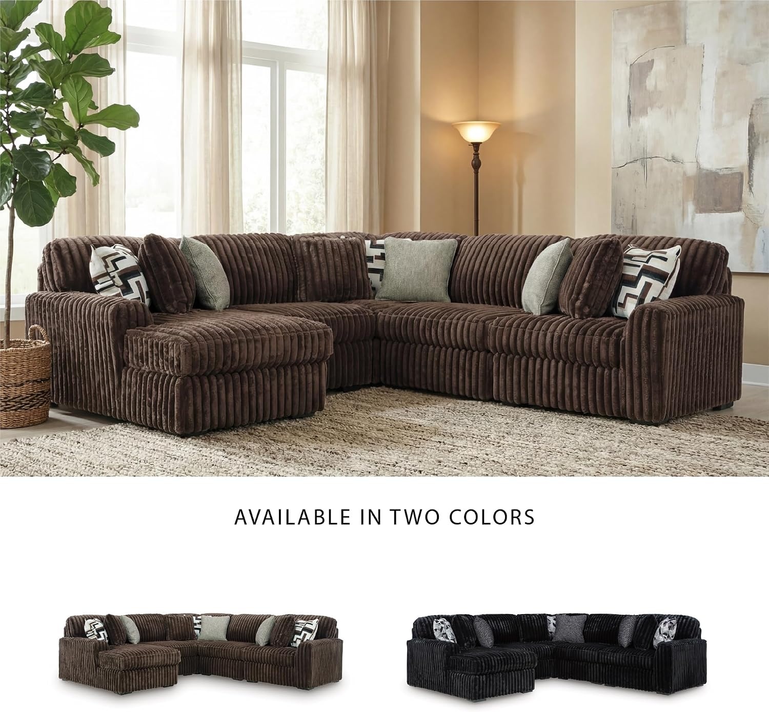 image:imageSignature Design by Ashley MidnightMadness Oversized Ottoman GunmetalBrown