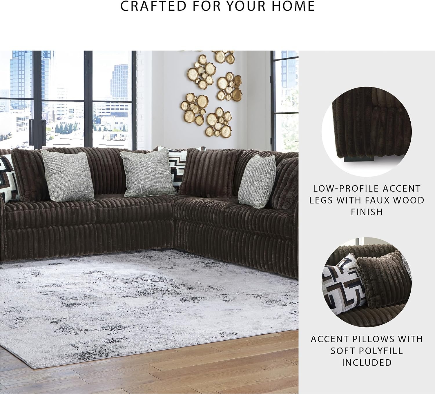 image:imageSignature Design by Ashley MidnightMadness Oversized Ottoman GunmetalBrown