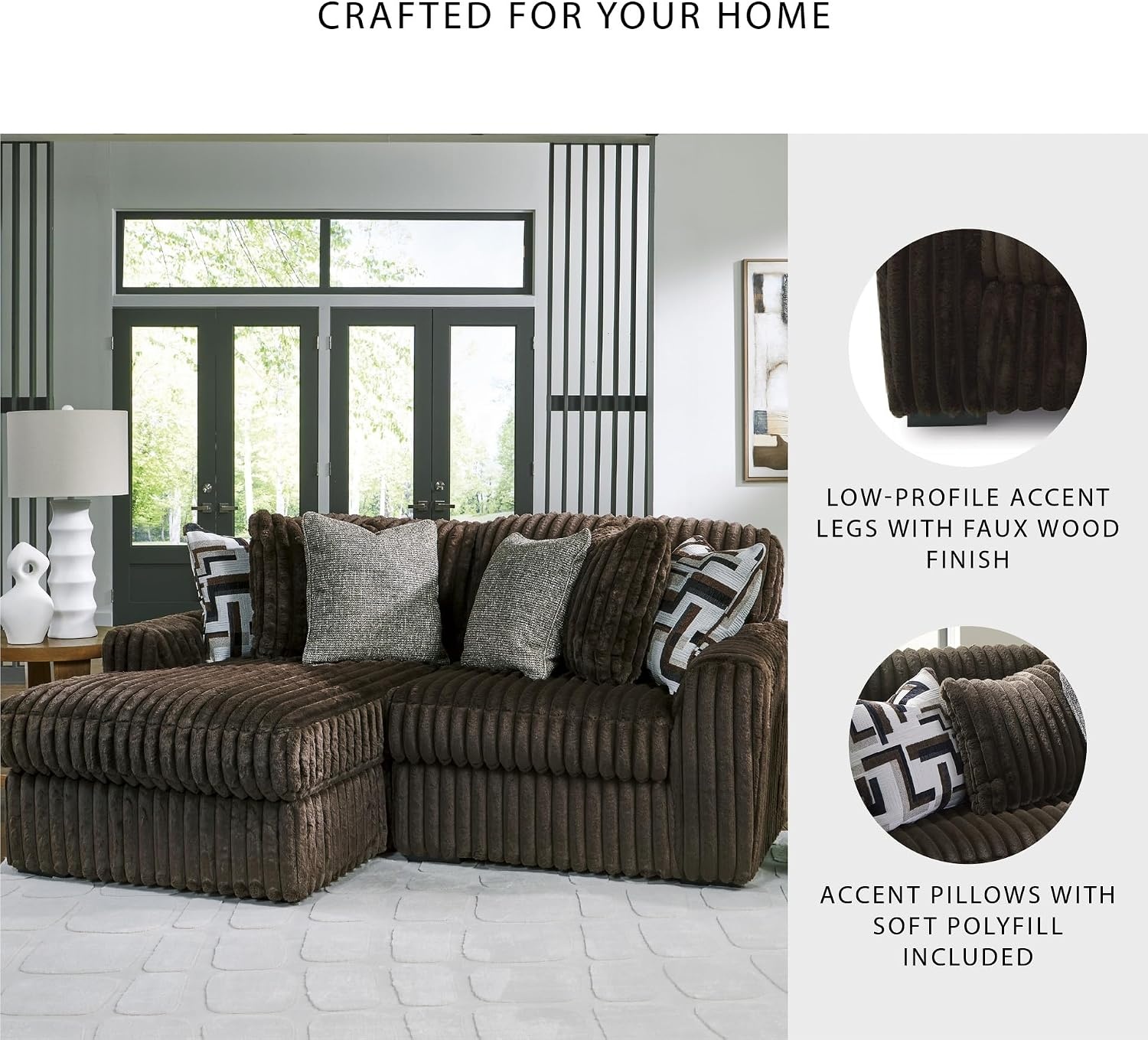 image:imageSignature Design by Ashley MidnightMadness Oversized Ottoman GunmetalBrown