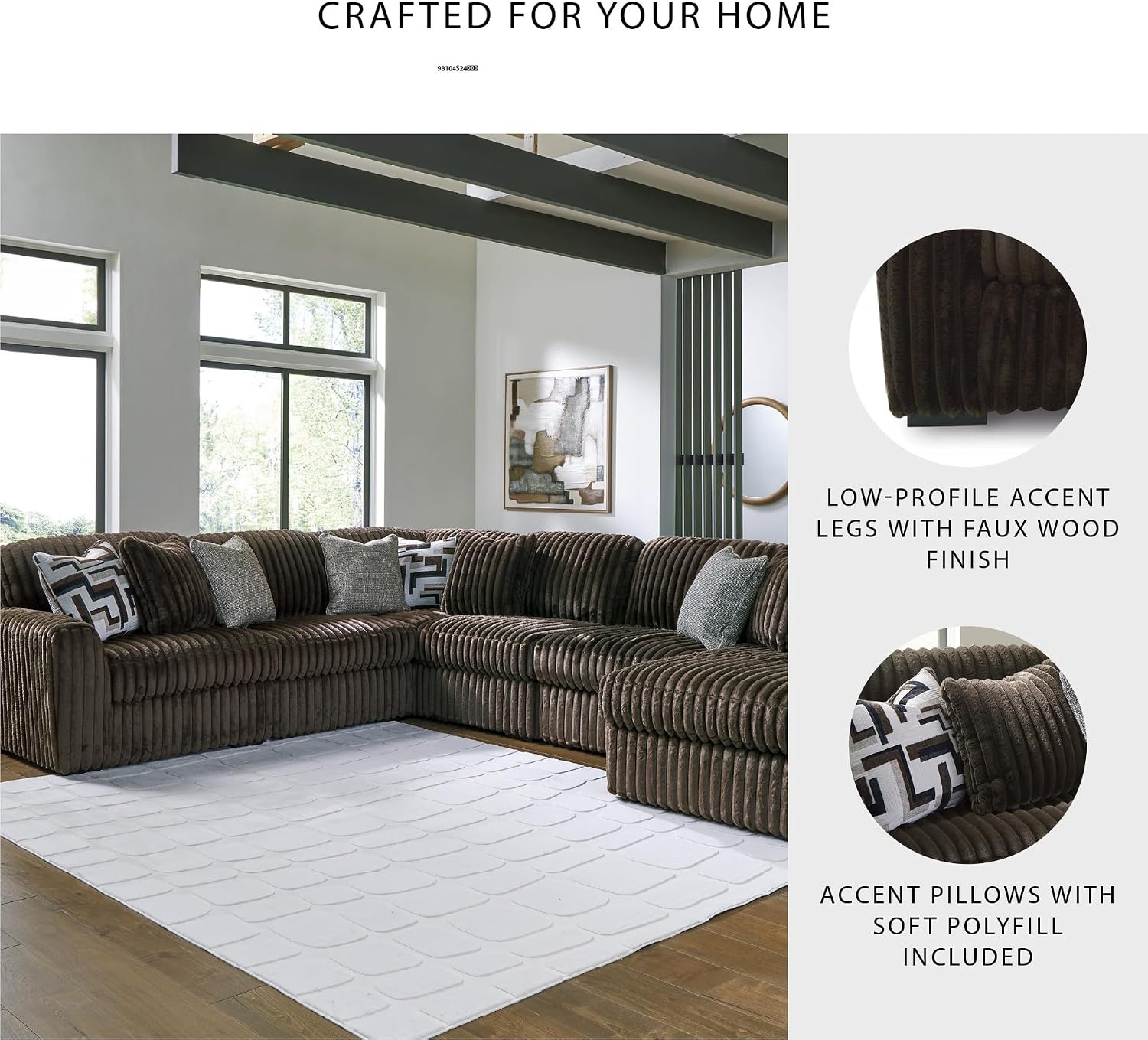 image:imageSignature Design by Ashley MidnightMadness Oversized Ottoman GunmetalBrown