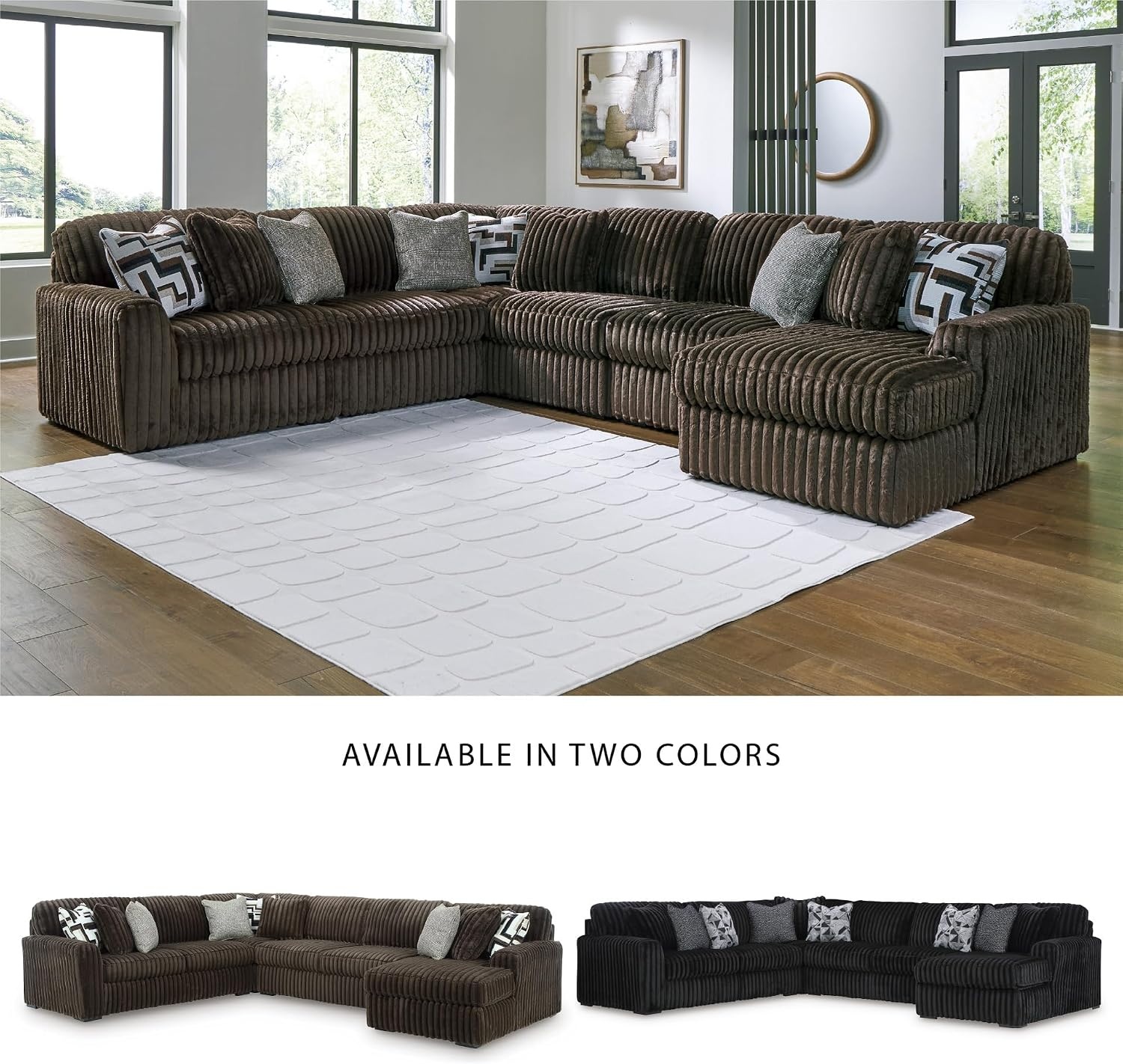 image:imageSignature Design by Ashley MidnightMadness Oversized Ottoman GunmetalBrown