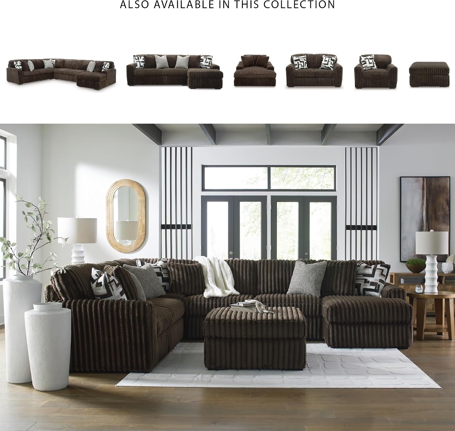 image:imageSignature Design by Ashley MidnightMadness Oversized Ottoman GunmetalBrown