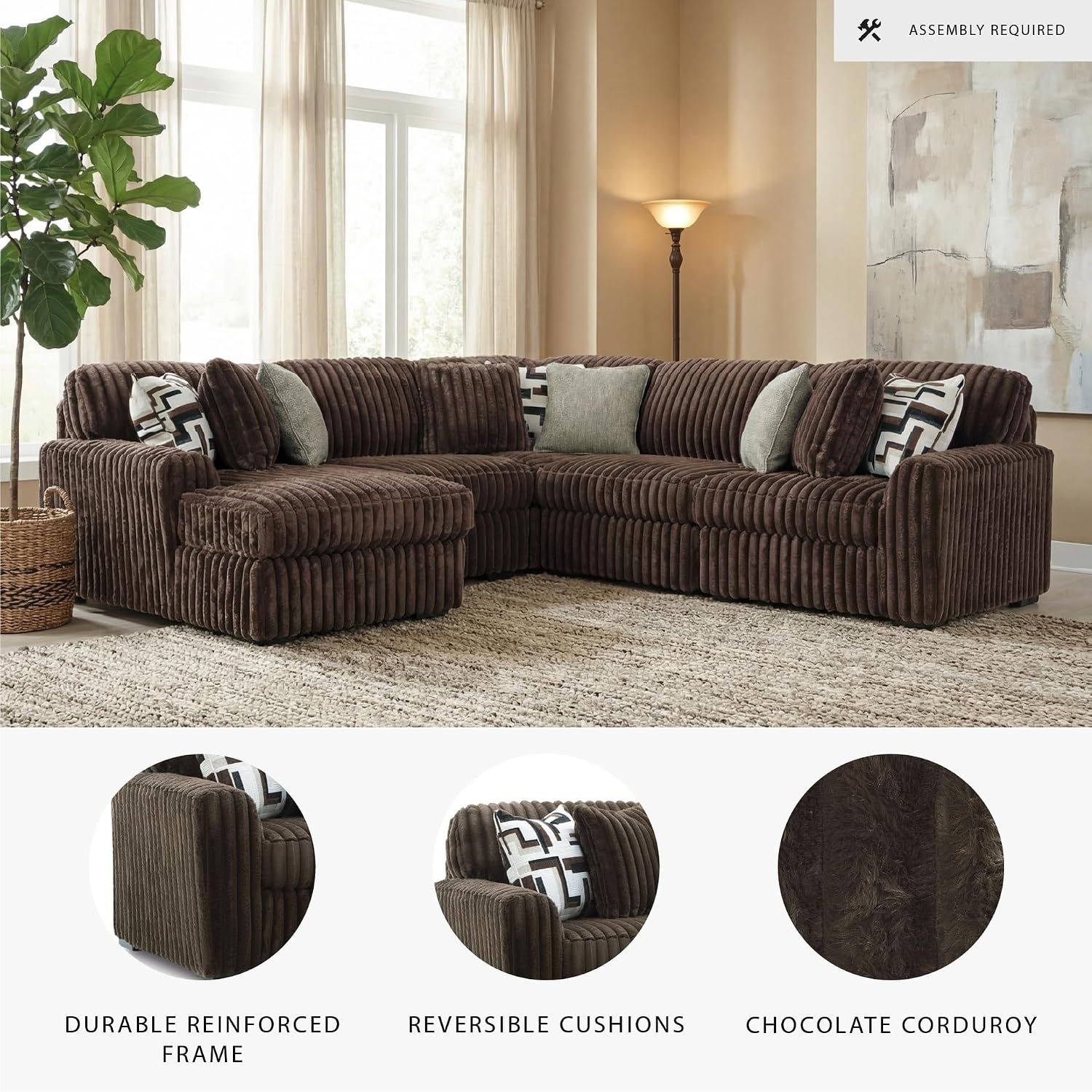 image:imageSignature Design by Ashley MidnightMadness Oversized Ottoman GunmetalBrown