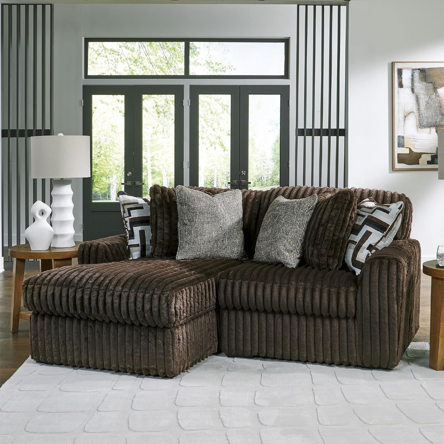 image:imageSignature Design by Ashley MidnightMadness Oversized Ottoman GunmetalBrown