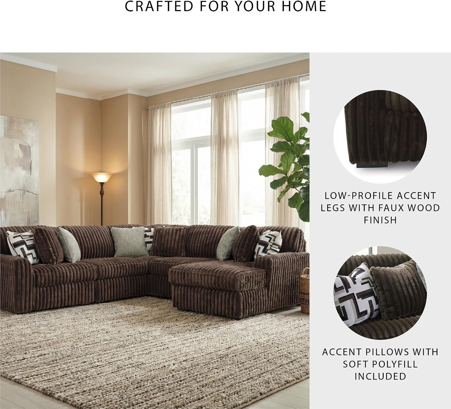 image:imageSignature Design by Ashley MidnightMadness Oversized Ottoman GunmetalBrown
