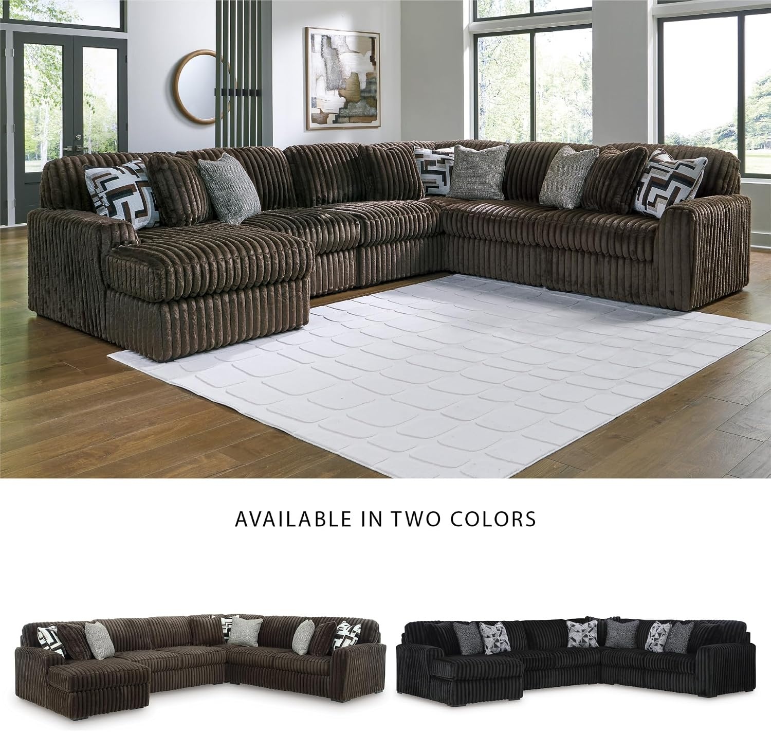image:imageSignature Design by Ashley MidnightMadness Oversized Ottoman GunmetalBrown