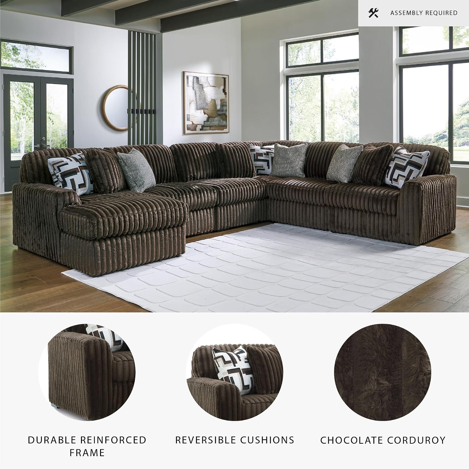 image:imageSignature Design by Ashley MidnightMadness Oversized Ottoman GunmetalBrown