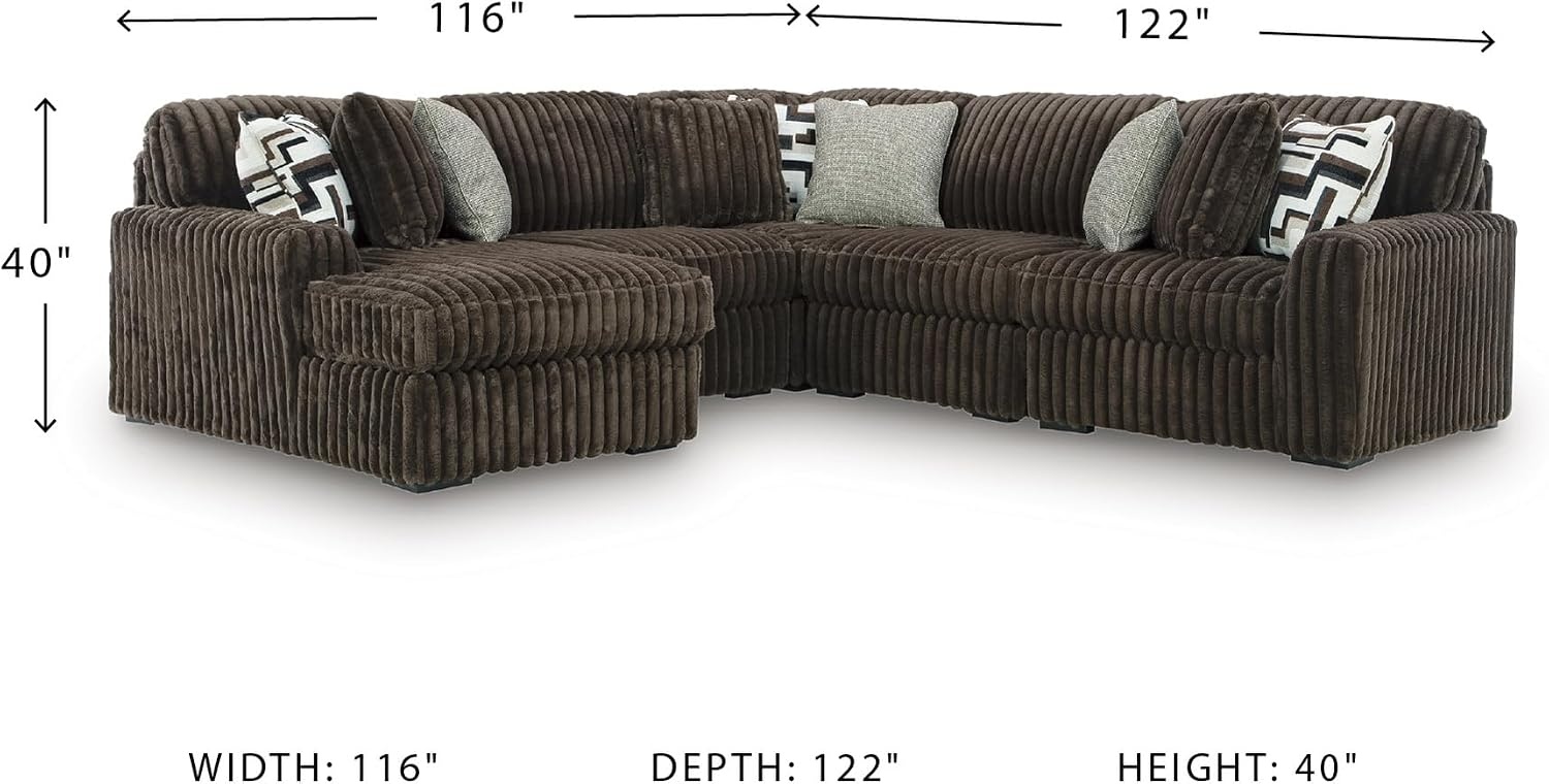 image:imageSignature Design by Ashley MidnightMadness Oversized Ottoman GunmetalBrown