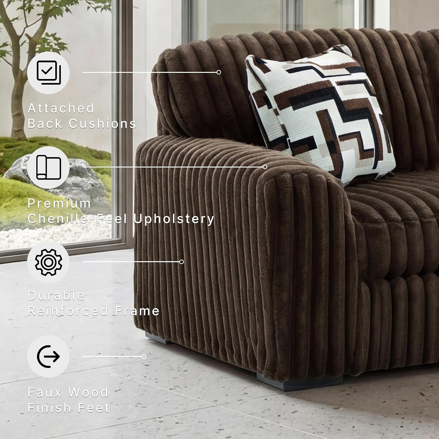 image:imageSignature Design by Ashley MidnightMadness Oversized Ottoman GunmetalBrown