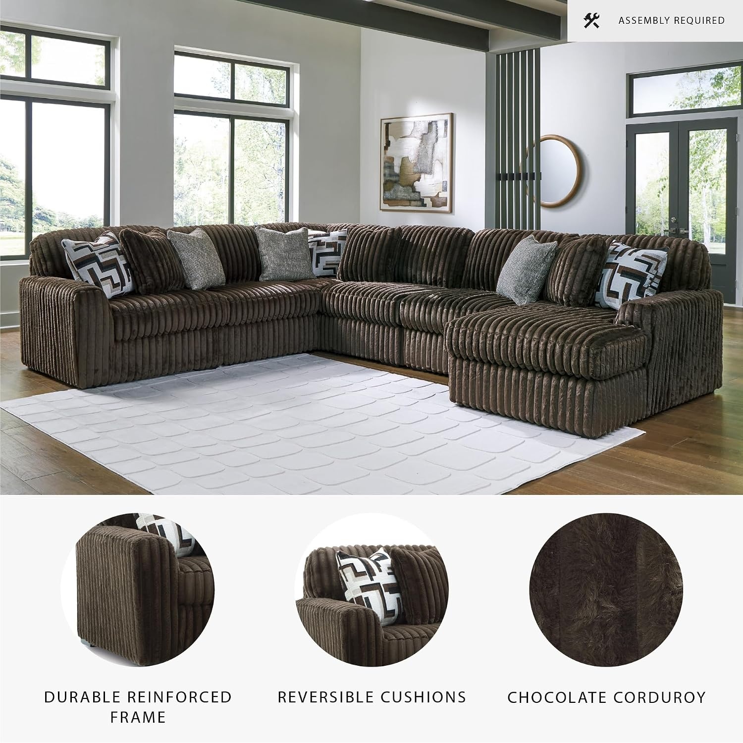 image:imageSignature Design by Ashley MidnightMadness Oversized Ottoman GunmetalBrown