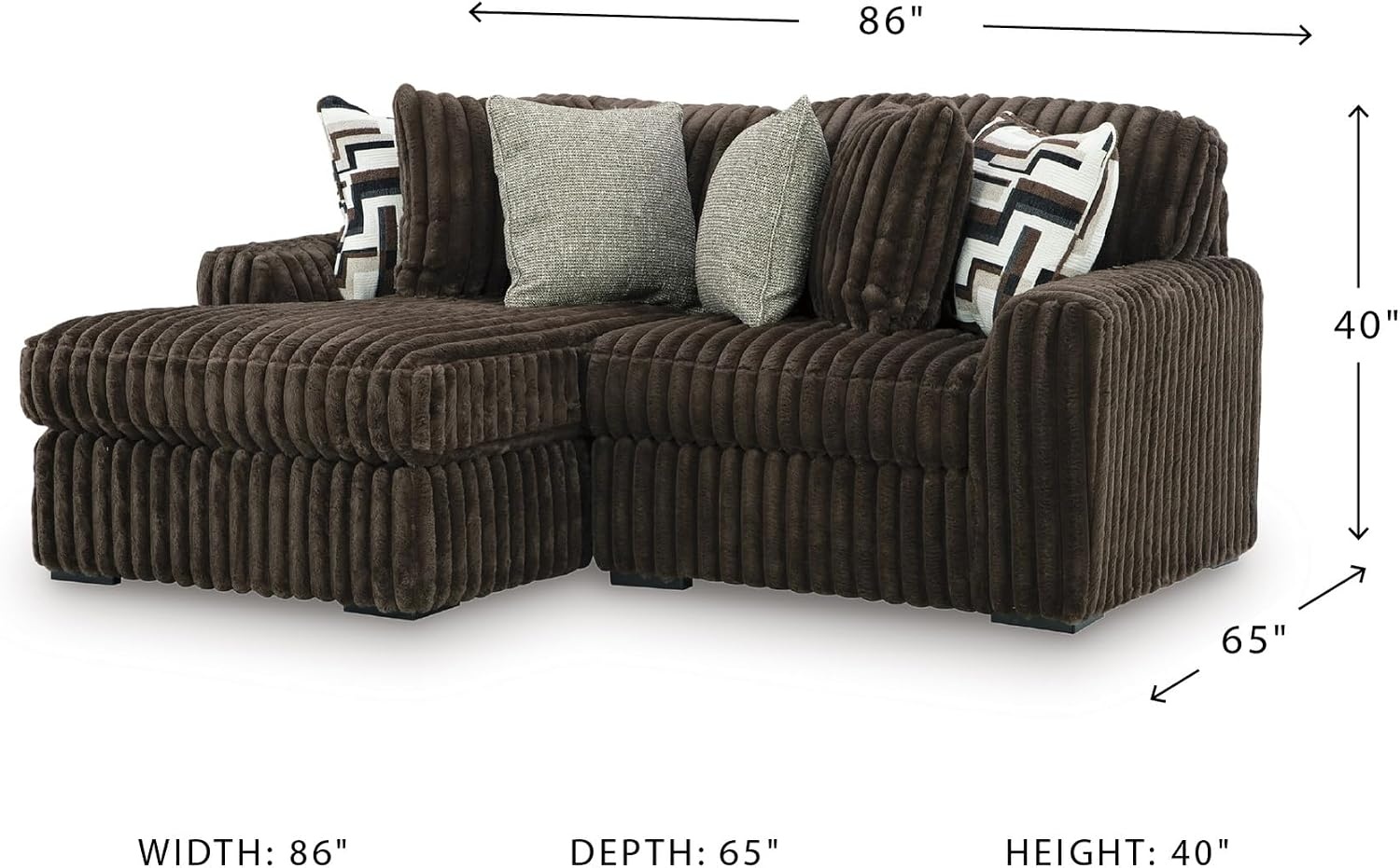 image:imageSignature Design by Ashley MidnightMadness Oversized Ottoman GunmetalBrown
