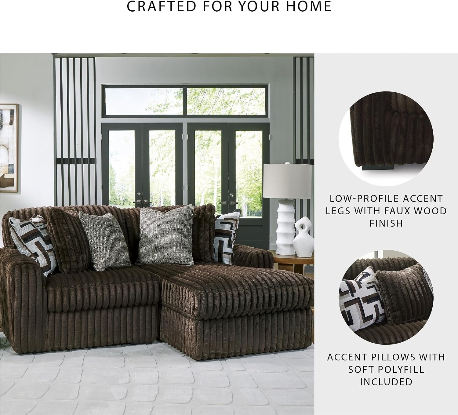 image:imageSignature Design by Ashley MidnightMadness Oversized Ottoman GunmetalBrown