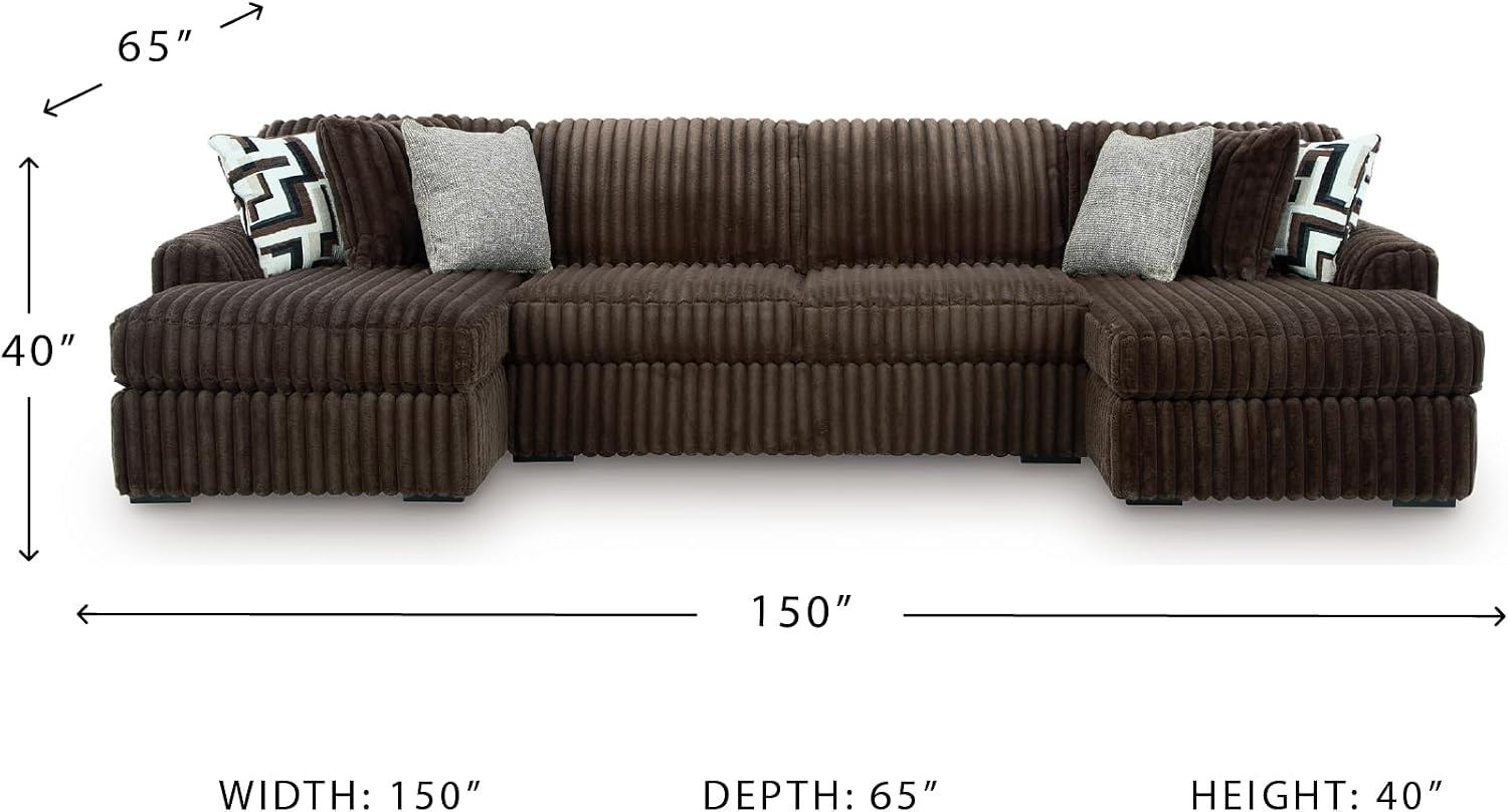 image:imageSignature Design by Ashley MidnightMadness Oversized Ottoman GunmetalBrown