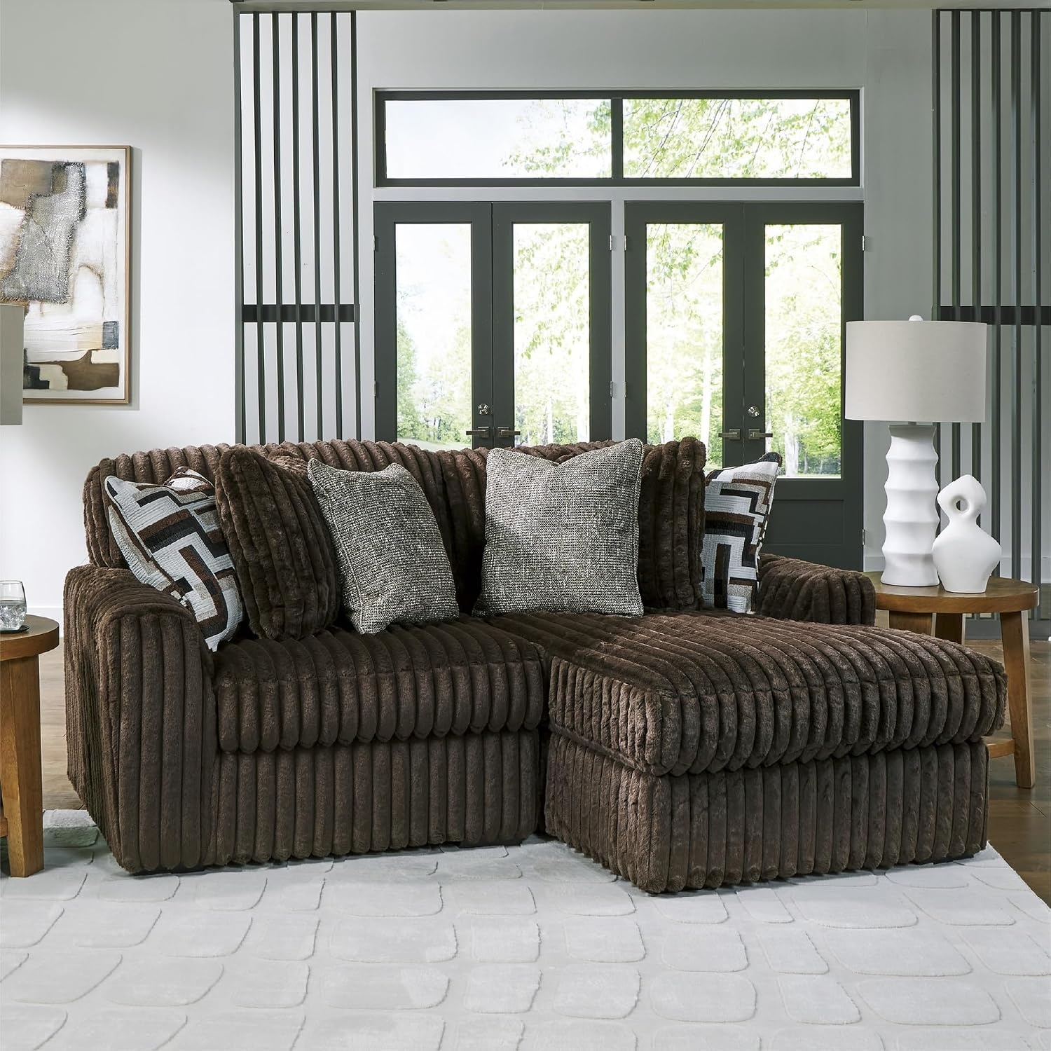 image:imageSignature Design by Ashley MidnightMadness Oversized Ottoman GunmetalBrown