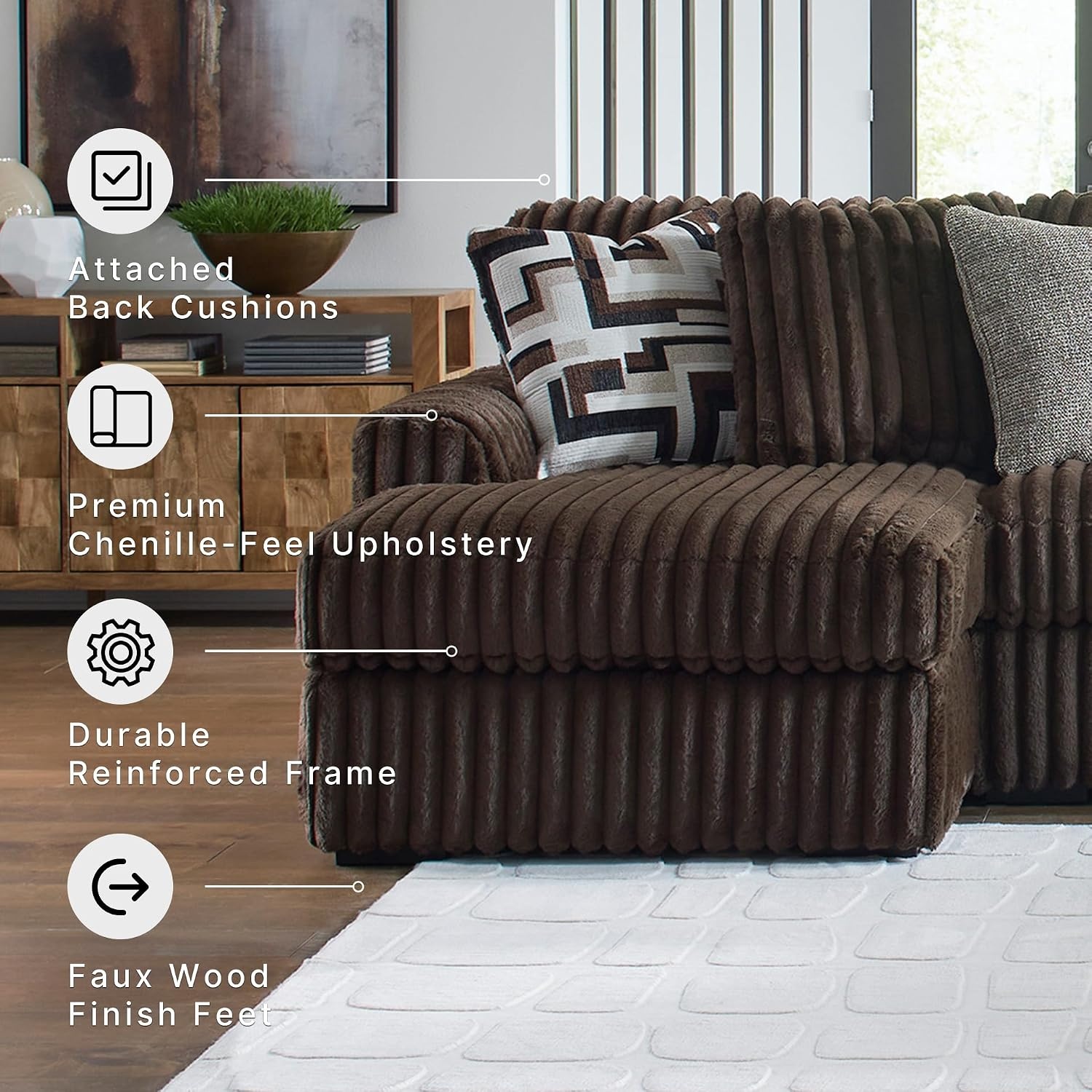 image:imageSignature Design by Ashley MidnightMadness Oversized Ottoman GunmetalBrown